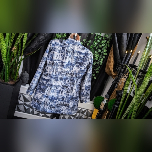 Chico's Metallic Silver & Blue Blazer Jacket 0(SM) - Picture 9 of 10